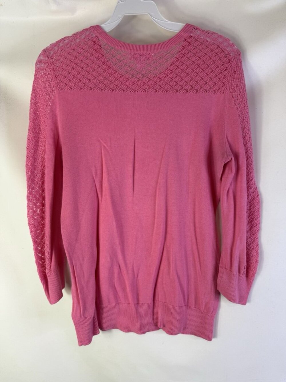 Lilly Pulitzer Sweater Cotton Lightweight Crochet Contrast - Picture 9 of 11